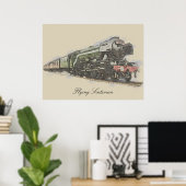 Flying Scotsman Pencil illustration Poster (Thuiskantoor)