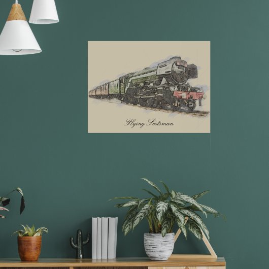 Flying Scotsman Pencil illustration Poster (Woonkamer 1)