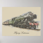Flying Scotsman Pencil illustration Poster (Voorkant)
