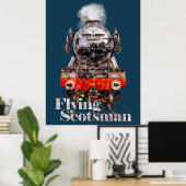 Flying Scotsman – Steam Locomotive Illustration Poster (Thuiskantoor)