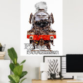 Flying Scotsman – Steam Locomotive Illustration Poster (Thuiskantoor)