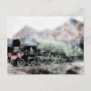 Flying Scotsman  Steam Train Engine Card Briefkaart