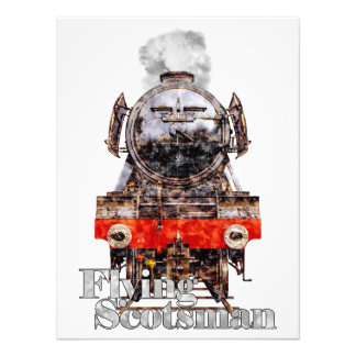 Flying Scotsman – Stoomlocomotief Illustratie Foto Afdruk