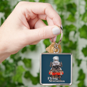 Flying Scotsman – Stoomlocomotief Illustratie Sleutelhanger