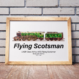 Flying Scotsman Stoomtrein Engelse Locomotief Poster