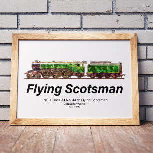 Flying Scotsman Stoomtrein Engelse Locomotief Poster