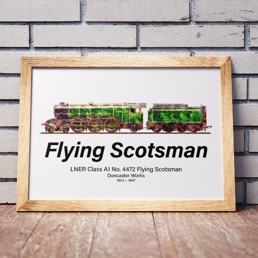 Flying Scotsman Stoomtrein Engelse Locomotief Poster