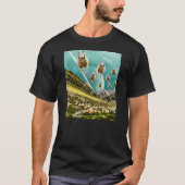 Flying Sheep Funny Surreal Art Collage T-shirt (Voorkant)