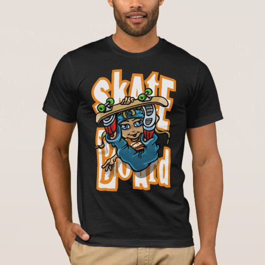 Flying skateboarder and graffiti t-shirt (Voorkant)
