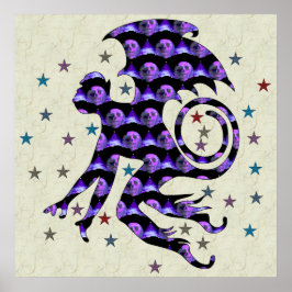 Flying Skull Monkey Poster