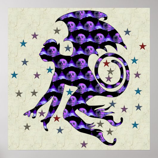 Flying Skull Monkey Poster (Voorkant)