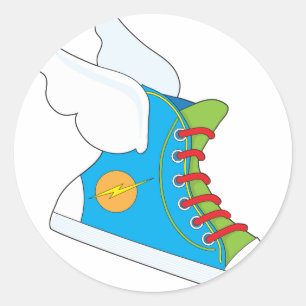 Flying Sneaker Ronde Sticker