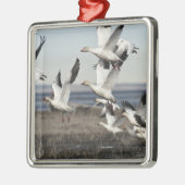 Flying Snow Geese Metalen Ornament (Links)