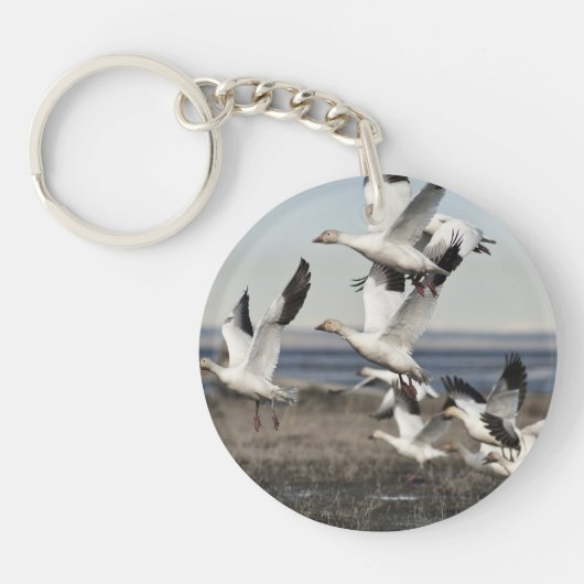 Flying Snow Geese Sleutelhanger (Voorkant)