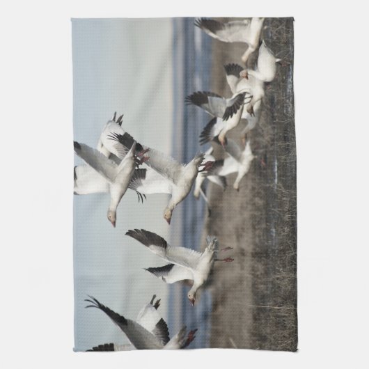 Flying Snow Geese Theedoek (Verticaal)