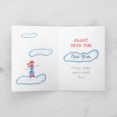 Flying snowman kaart (Binnen)