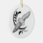 Flying Snowy Owl Keramisch Ornament (Rechts)