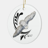 Flying Snowy Owl Keramisch Ornament (Links)