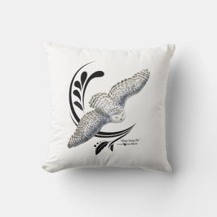 Flying Snowy Owl Kussen