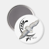 Flying Snowy Owl Magneet (Voorkant / Achterkant)