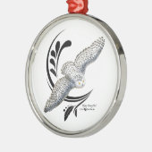 Flying Snowy Owl Metalen Ornament (Links)