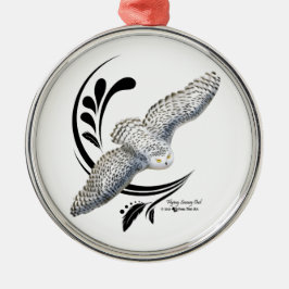 Flying Snowy Owl Metalen Ornament