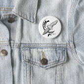 Flying Snowy Owl Ronde Button 5,7 Cm (In situ)