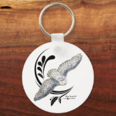 Flying Snowy Owl Sleutelhanger (Voorkant)