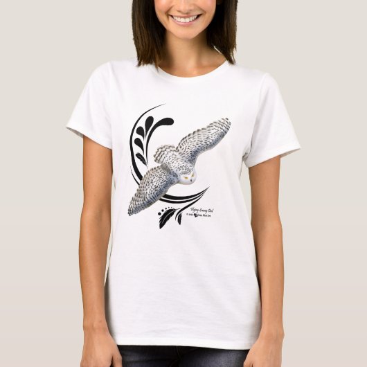 Flying Snowy Owl T-shirt (Voorkant)