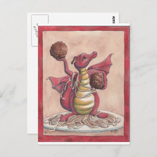 Flying Spaghetti Dragon Briefkaart (Voorkant / Achterkant)