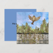 Flying Sparrow Blue Sky Blank Flat Note Card Notitiekaartje (Voorkant / Achterkant)