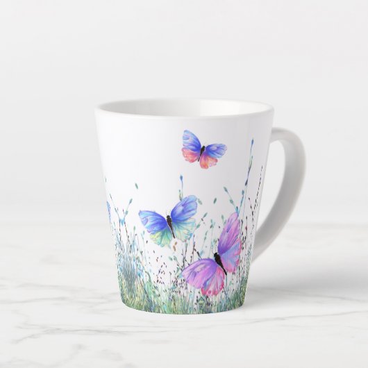 Flying Spring Butterflies Latte Mok (Rechterhoek)