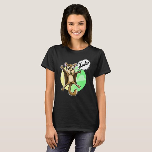 Flying squirrel cursing squirrel pooch swearing t-shirt (Voorkant volledig)