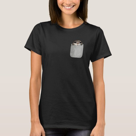 Flying Squirrel Faux Pocket Animal Rescue T-shirt (Voorkant)