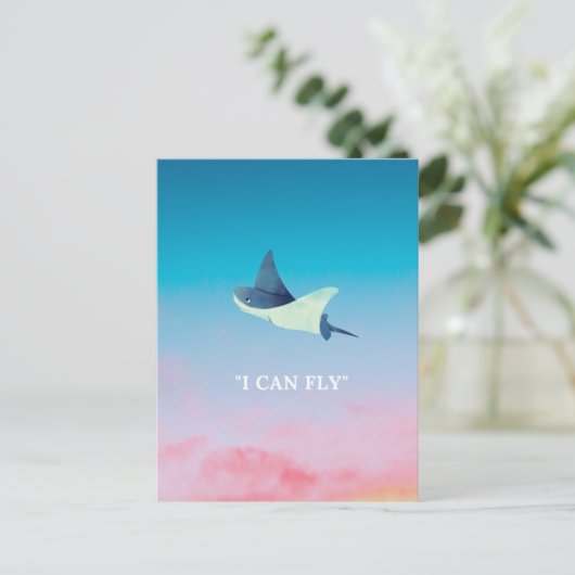 Flying Stingray Briefkaart (Staand voorkant)