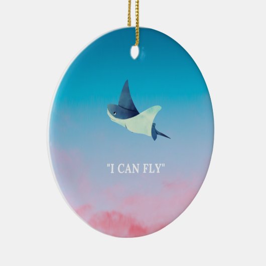 Flying Stingray Keramisch Ornament (Rechts)