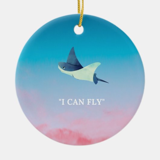 Flying Stingray Keramisch Ornament (Voorkant)