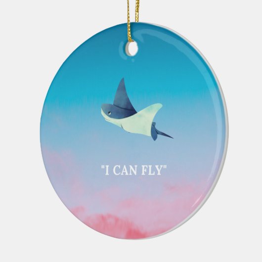 Flying Stingray Keramisch Ornament (Links)