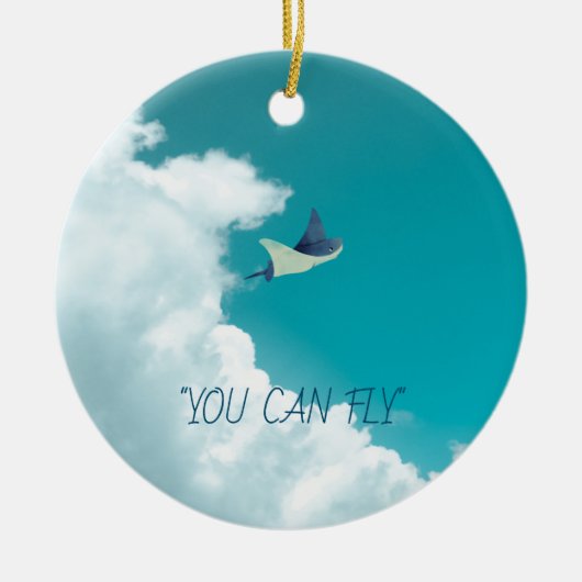 Flying Stingray Keramisch Ornament (Voorkant)