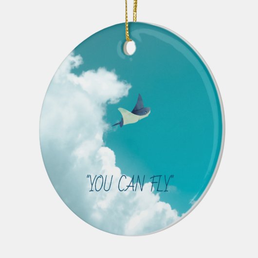 Flying Stingray Keramisch Ornament (Links)