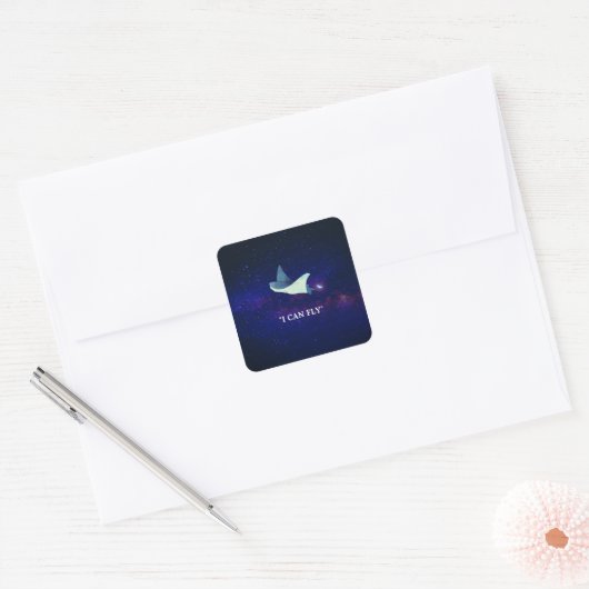 Flying Stingray Vierkante Sticker (Envelop)