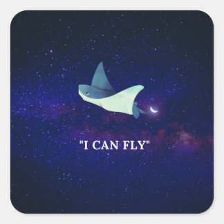 Flying Stingray Vierkante Sticker
