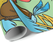 Flying Stork Cartoon met bril en Baby bundel Cadeaupapier (Rol Hoek)