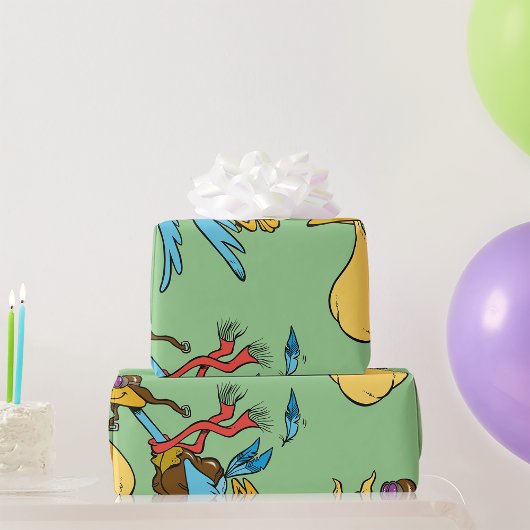 Flying Stork Cartoon met bril en Baby bundel Cadeaupapier