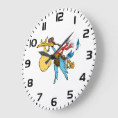 Flying Stork Cartoon met bril en Baby bundel Grote Klok (Hoek)