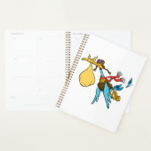 Flying Stork Cartoon met bril en Baby bundel Planner (Display)