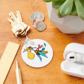 Flying Stork Cartoon met bril en Baby bundel Sleutelhanger
