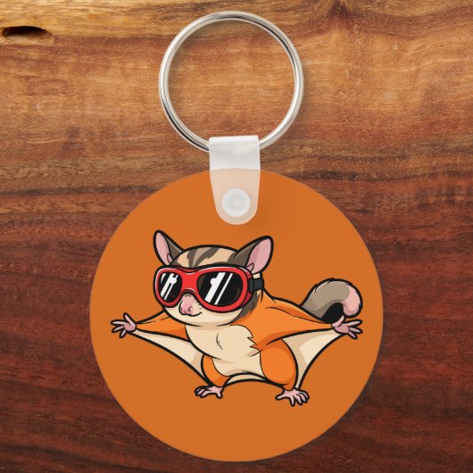 Flying Sugar Glider With Red Goggles Sleutelhanger (Voorkant)