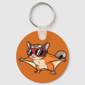 Flying Sugar Glider With Red Goggles Sleutelhanger (Achterkant)