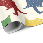 Flying Sugar Gliders Primary Colors Patterted Cadeaupapier (Rol Hoek)